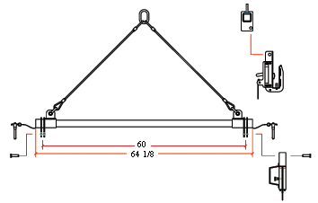 Side view of sliding end showing direct attachment of optional Gripper™ Truss Hook